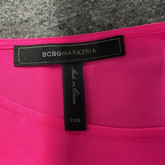 BCBGMAXAZRIA Marcel Neon Pink Color Block Cocktail Party Dress Size XXS - Picture 6 of 8